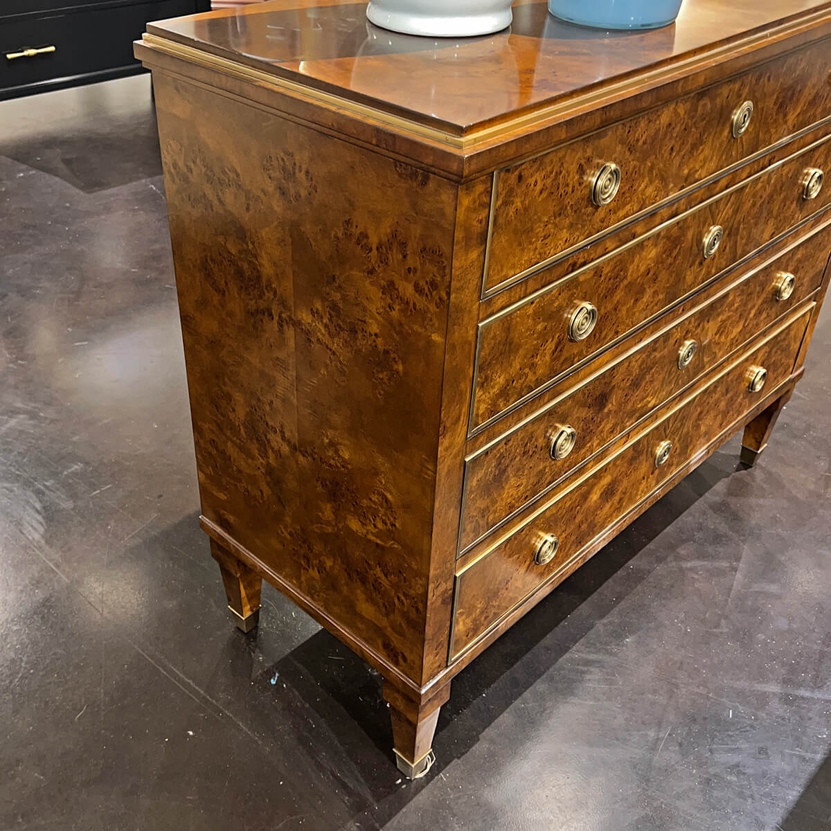 Burl Wood Chest of Drawers - English Georgian America