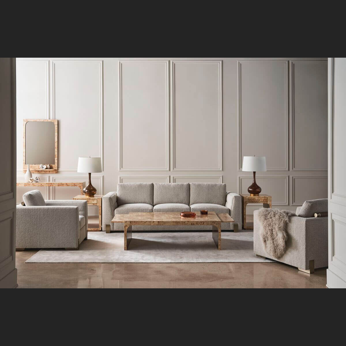 Burl Wood Coffee Table - English Georgian America