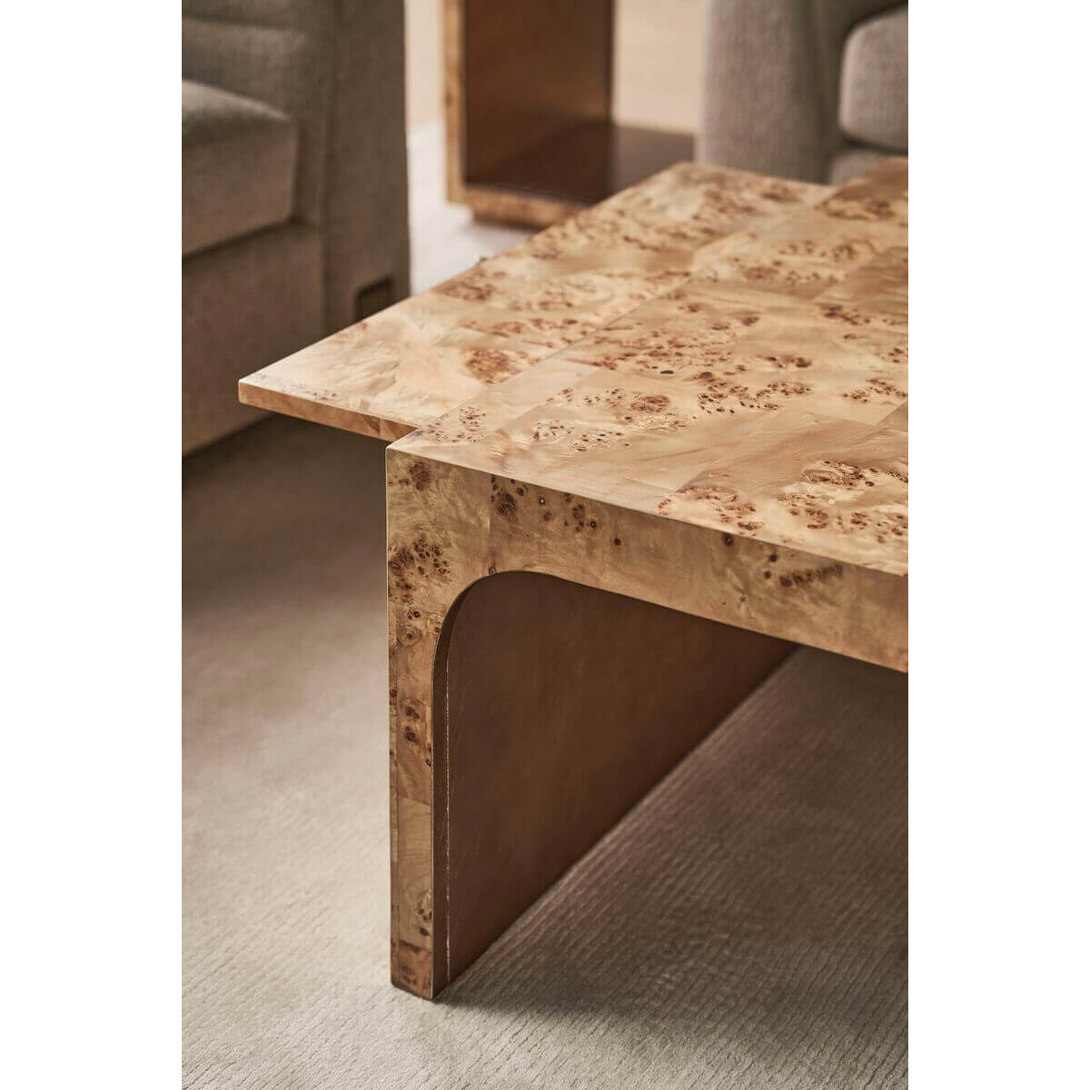 Burl Wood Coffee Table - English Georgian America