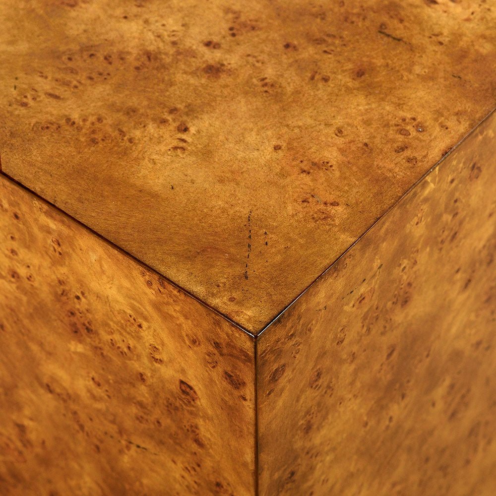 Burl Wood Cube Table - English Georgian America