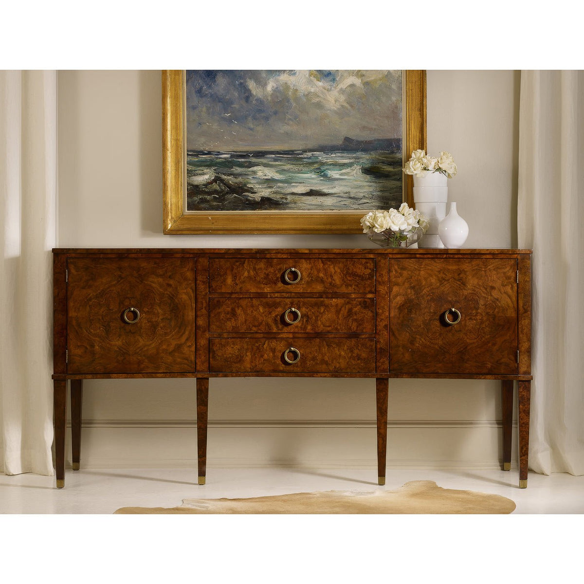 Burl Wood Sideboard - English Georgian America