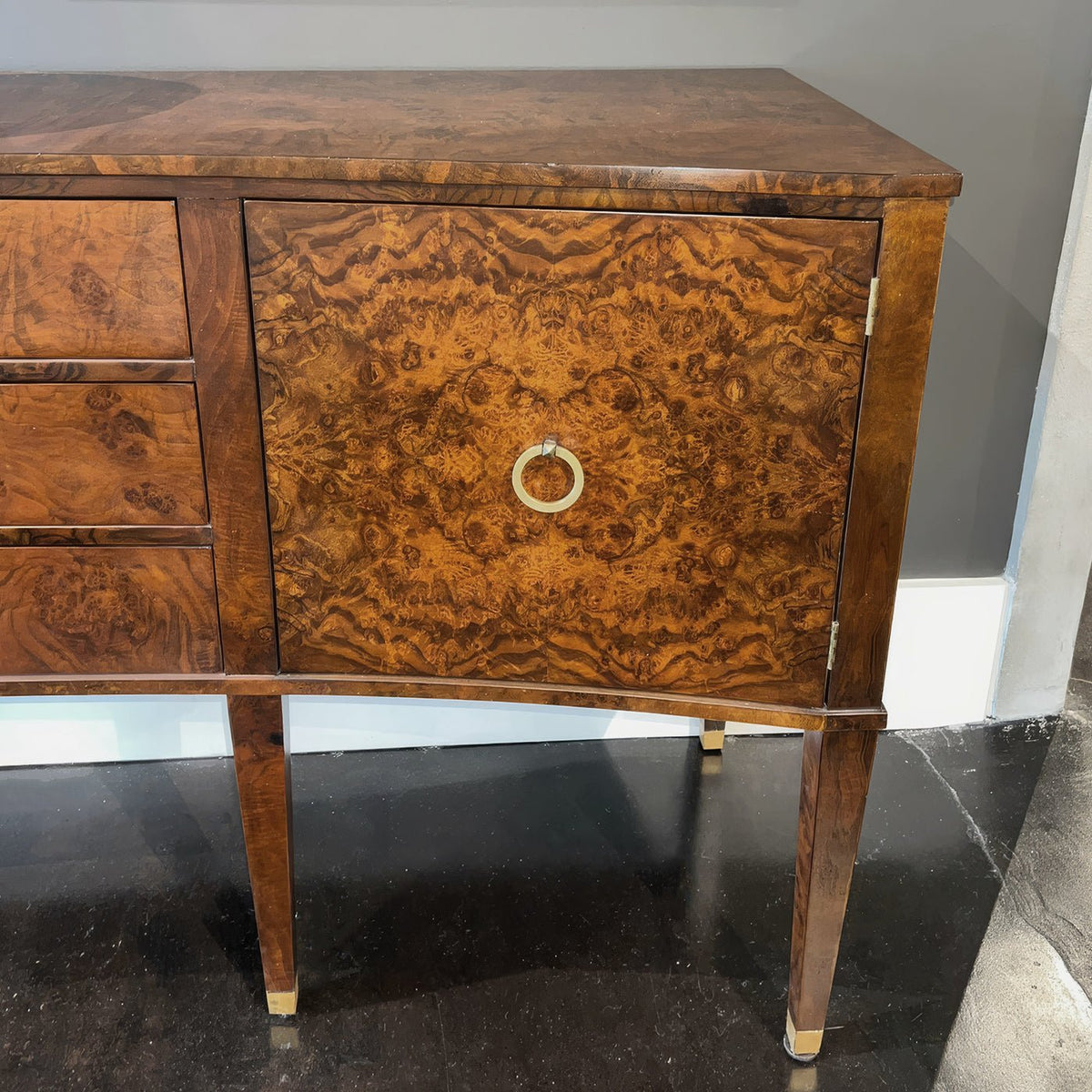 Burl Wood Sideboard - English Georgian America