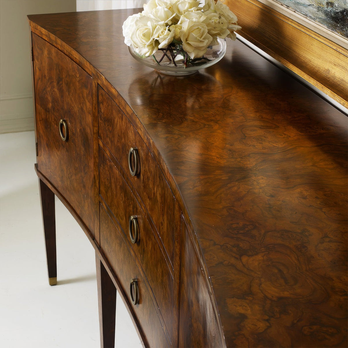 Burl Wood Sideboard - English Georgian America