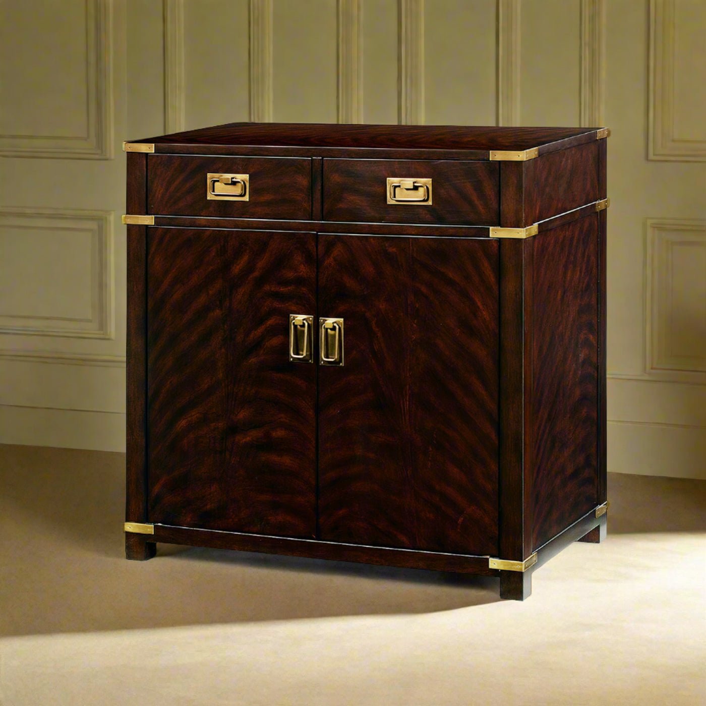 Campaign Style Mahogany Cabinet - English Georgian America