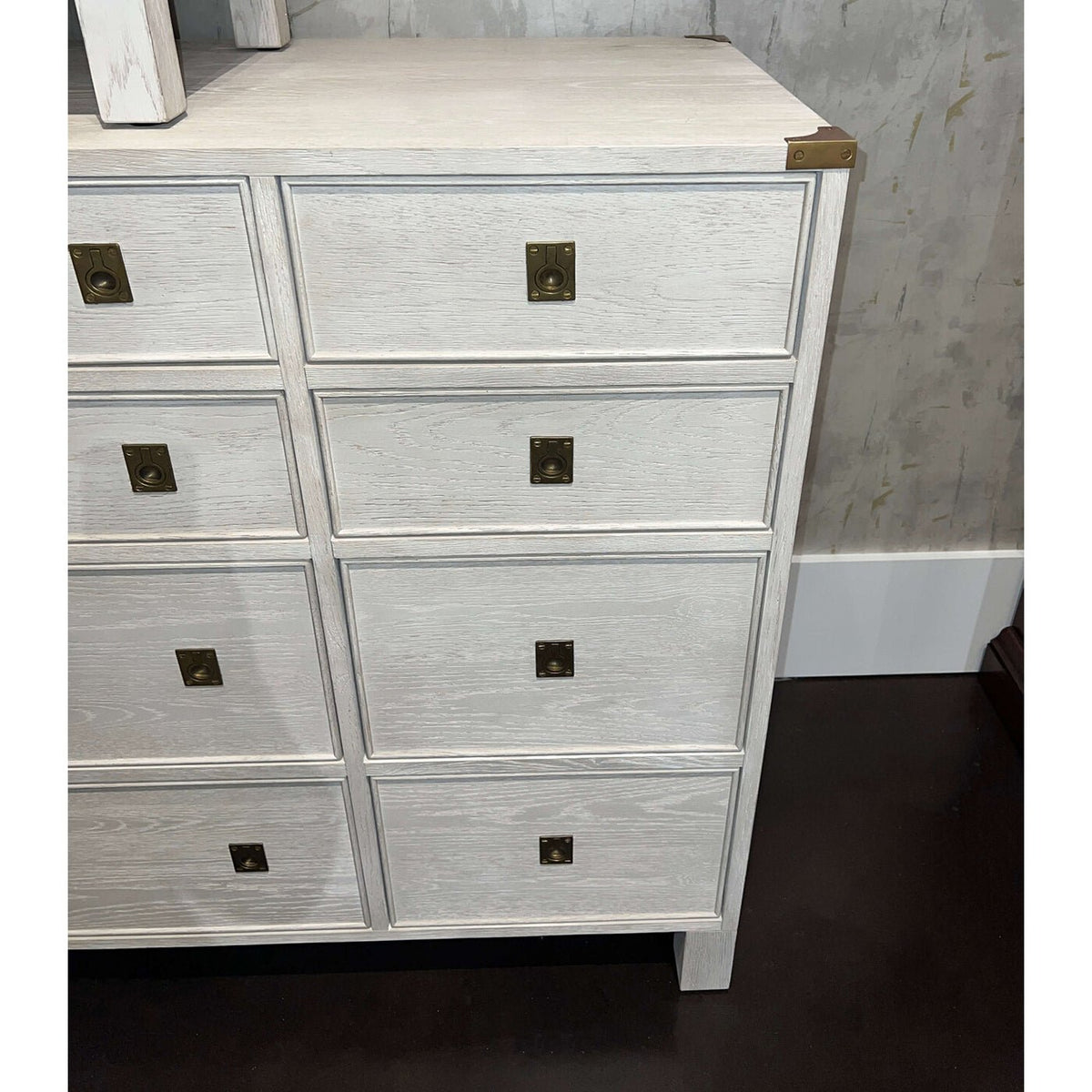 Campaign Style White Oak Dresser - English Georgian America