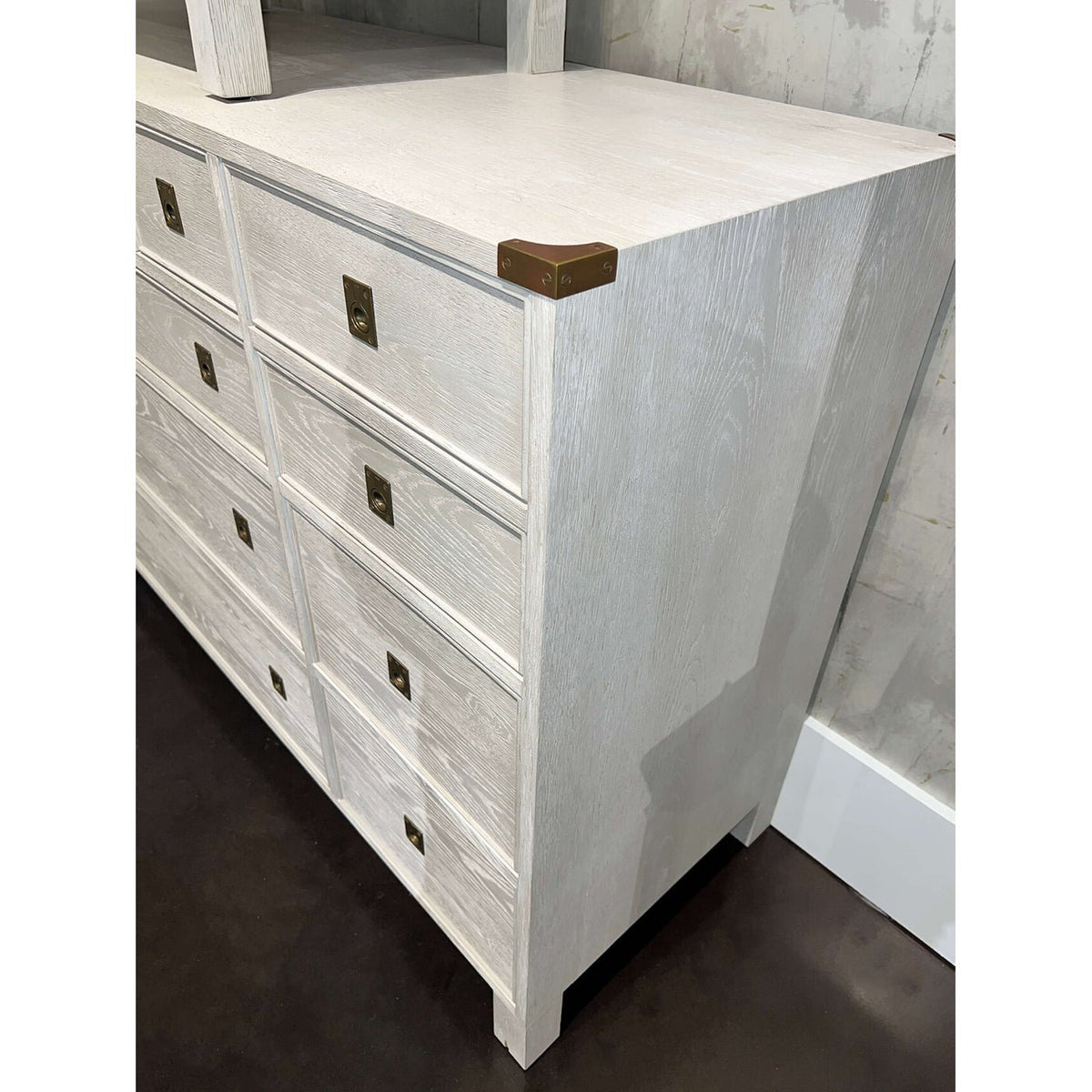 Campaign Style White Oak Dresser - English Georgian America