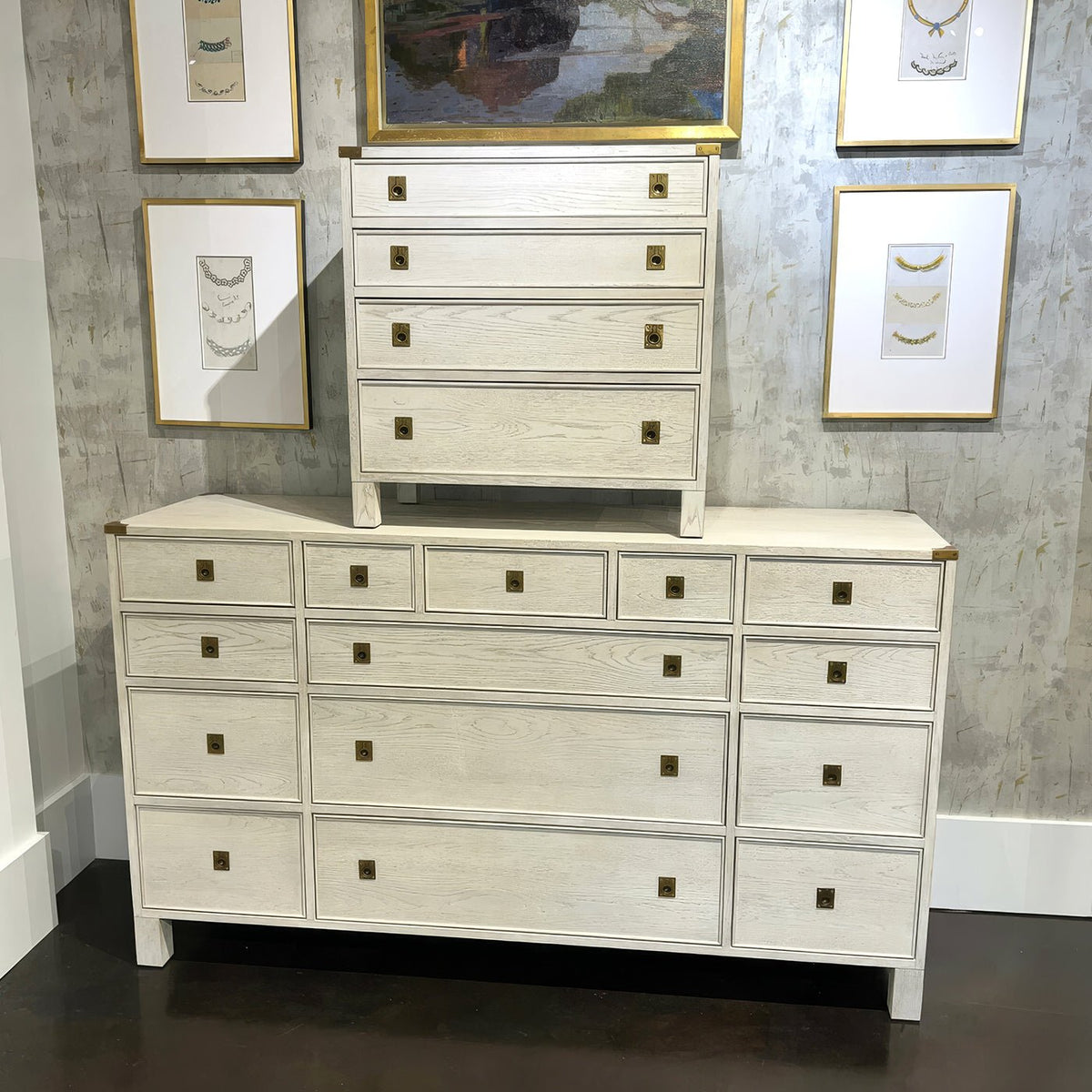 Campaign Style White Oak Nightstand - English Georgian America