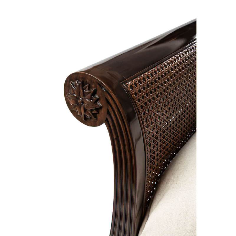 Caned Regency Sleigh King Bed - English Georgian America