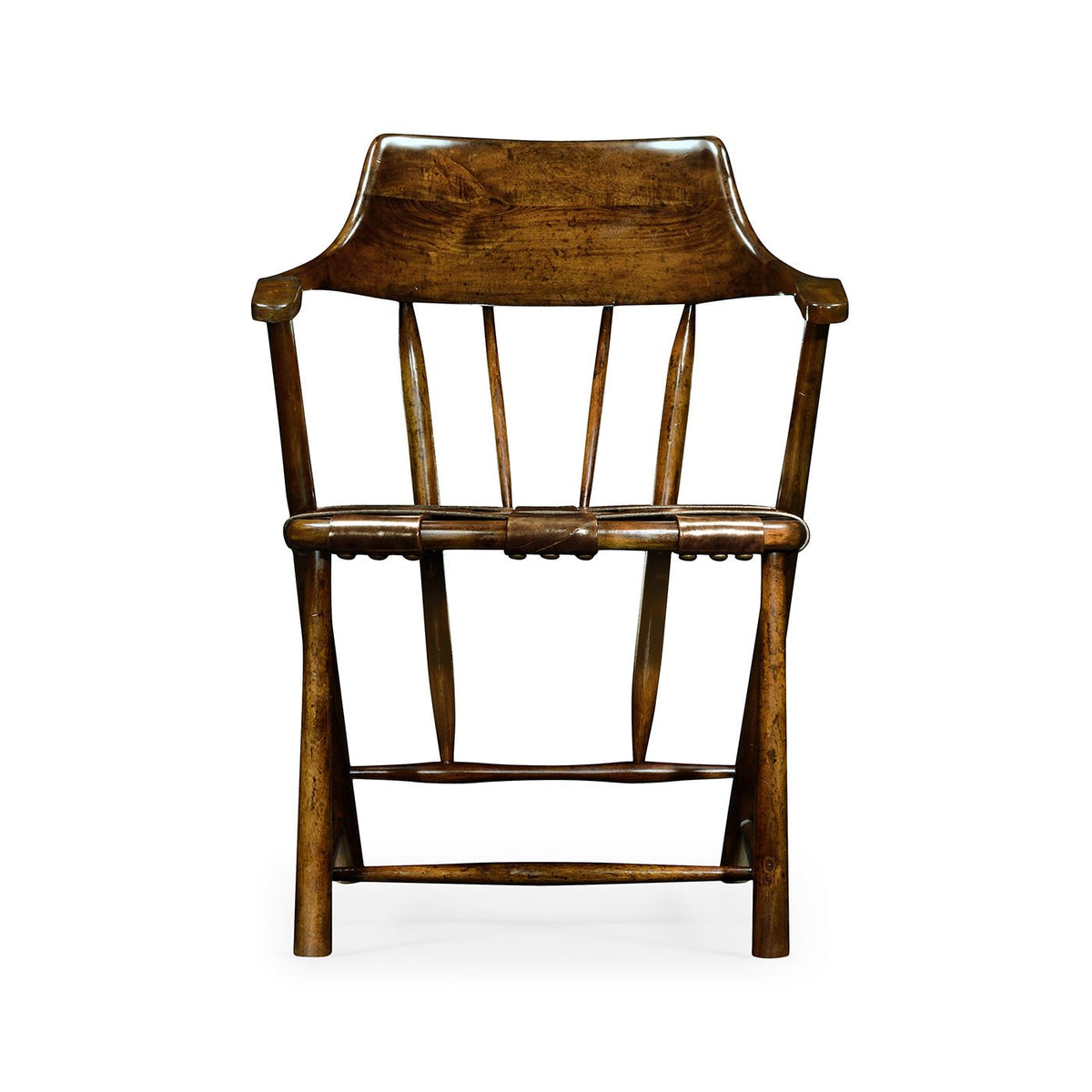 Captain&#39;s Armchair - Walnut Finish - English Georgian America