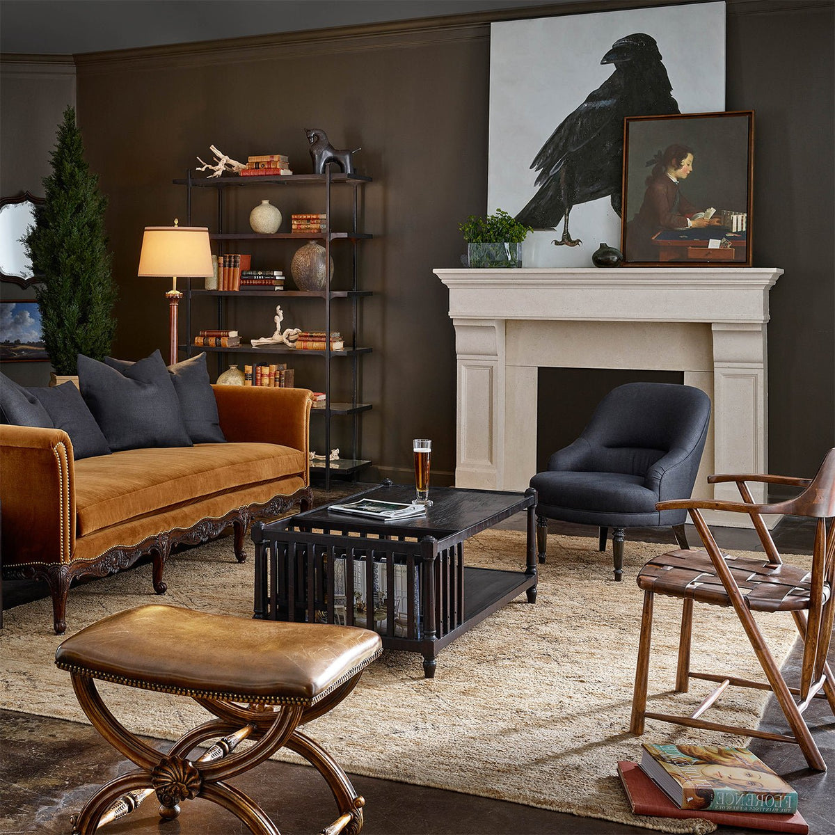 Captain&#39;s Armchair - Walnut Finish - English Georgian America