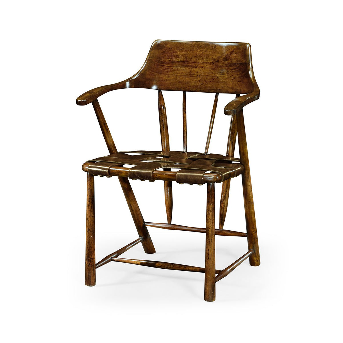 Captain&#39;s Armchair - Walnut Finish - English Georgian America