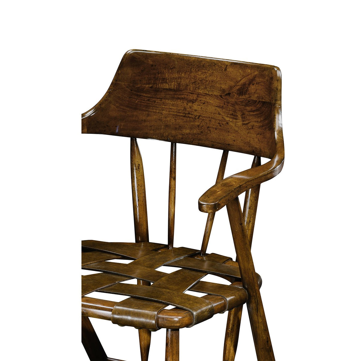 Captain&#39;s Armchair - Walnut Finish - English Georgian America