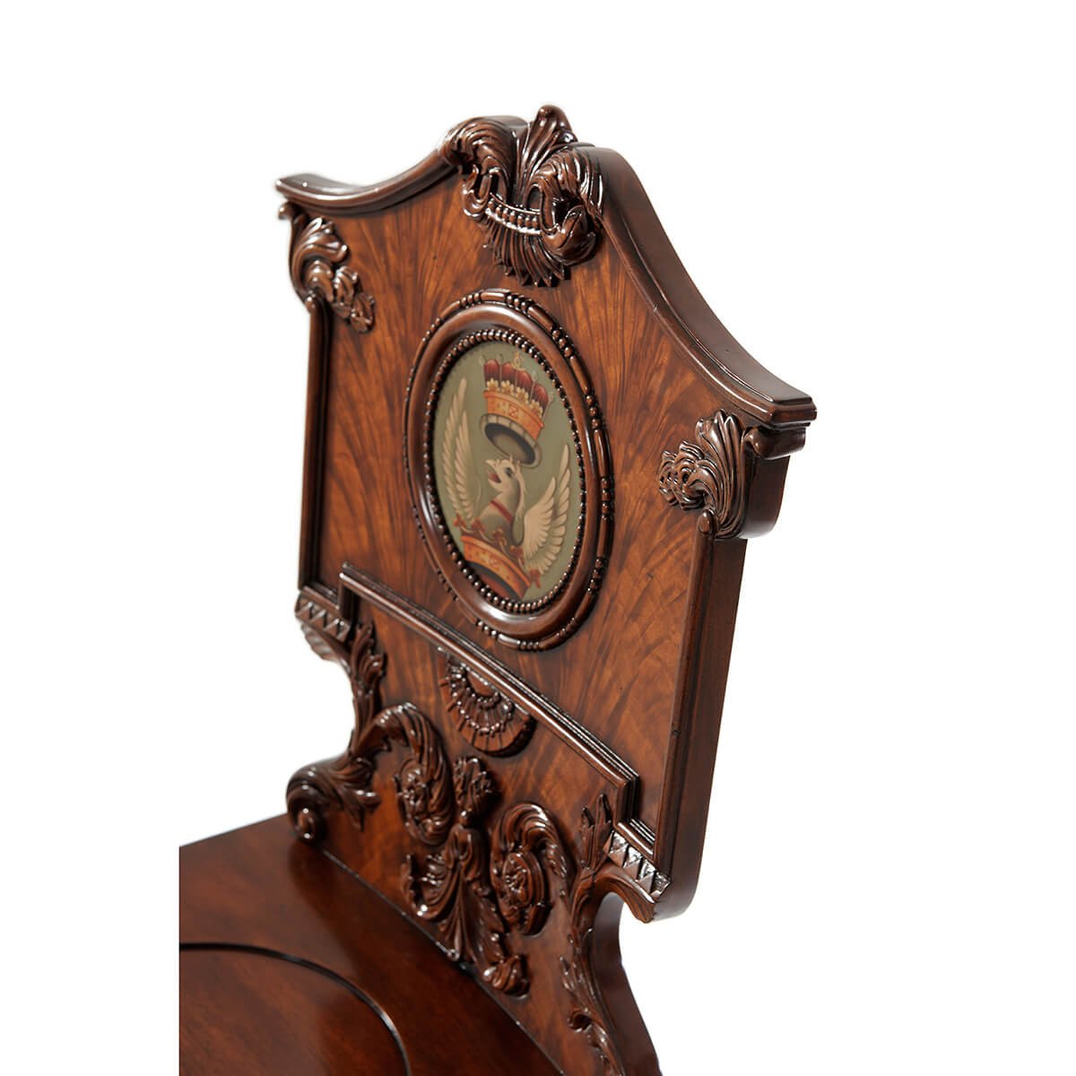 Carved Chippendale Mahogany Hall Chair - English Georgian America