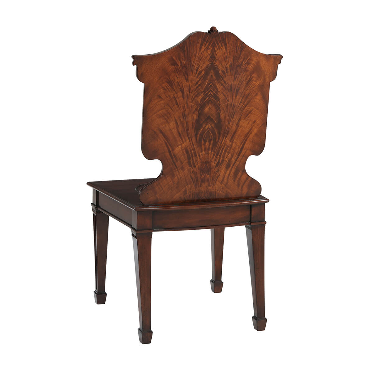 Carved Chippendale Mahogany Hall Chair - English Georgian America