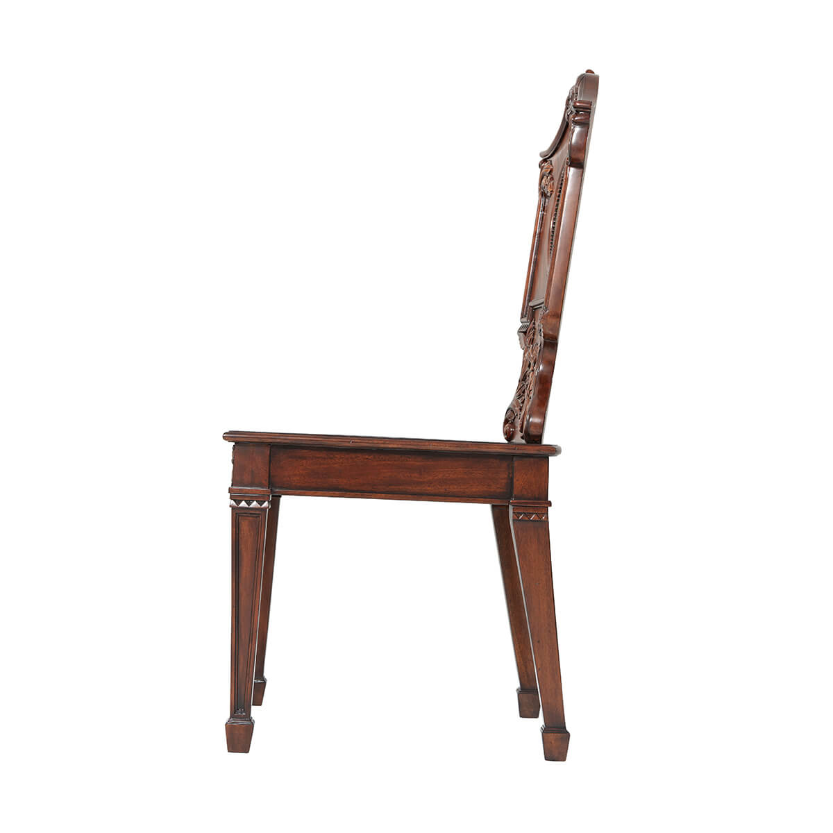 Carved Chippendale Mahogany Hall Chair - English Georgian America