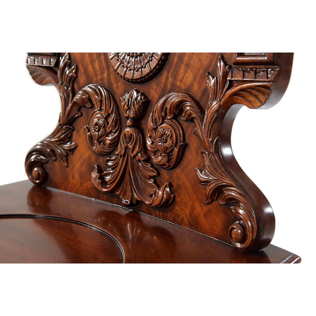 Carved Chippendale Mahogany Hall Chair - English Georgian America