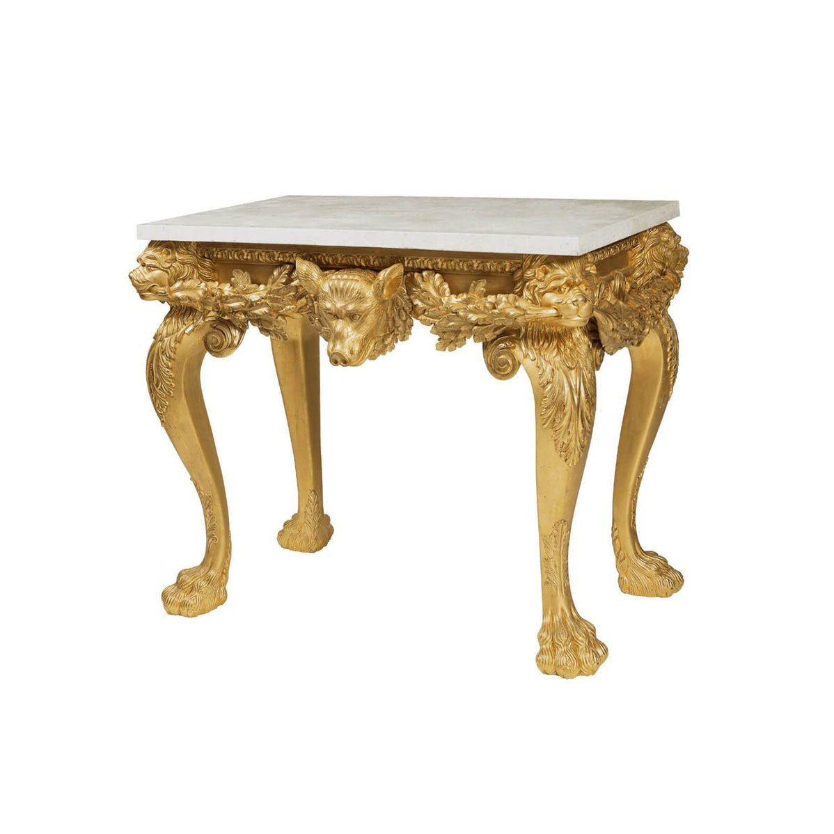Carved Giltwood George II Console Table - English Georgian America