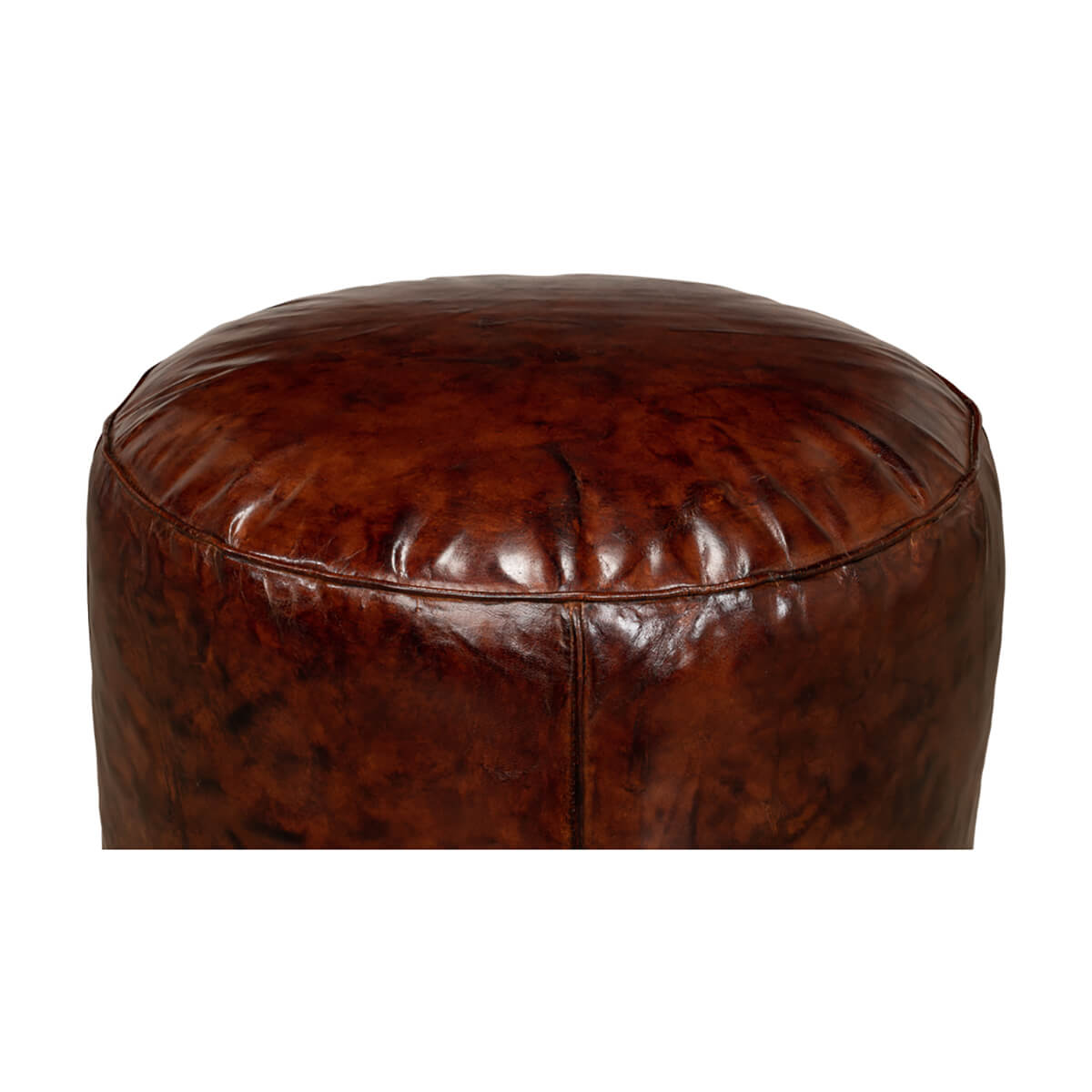 Casual Round Leather Stool - English Georgian America