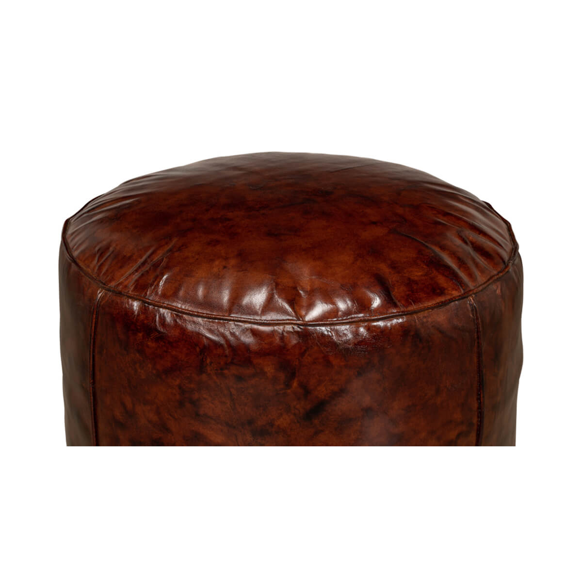 Casual Round Leather Stool - English Georgian America