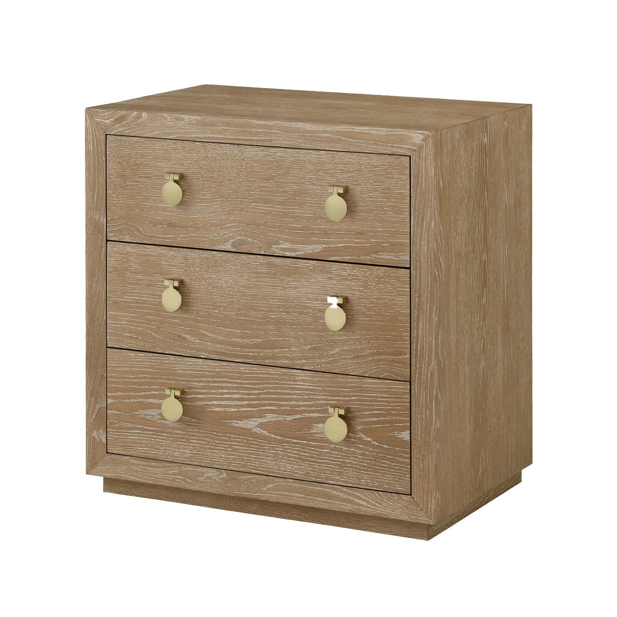 Cerused Oak Bedside Chest - English Georgian America