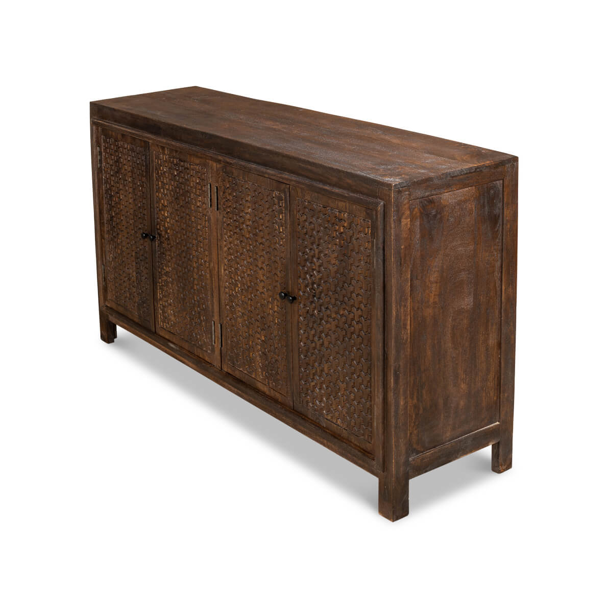 Chainmail Pattern Carved Sideboard - English Georgian America