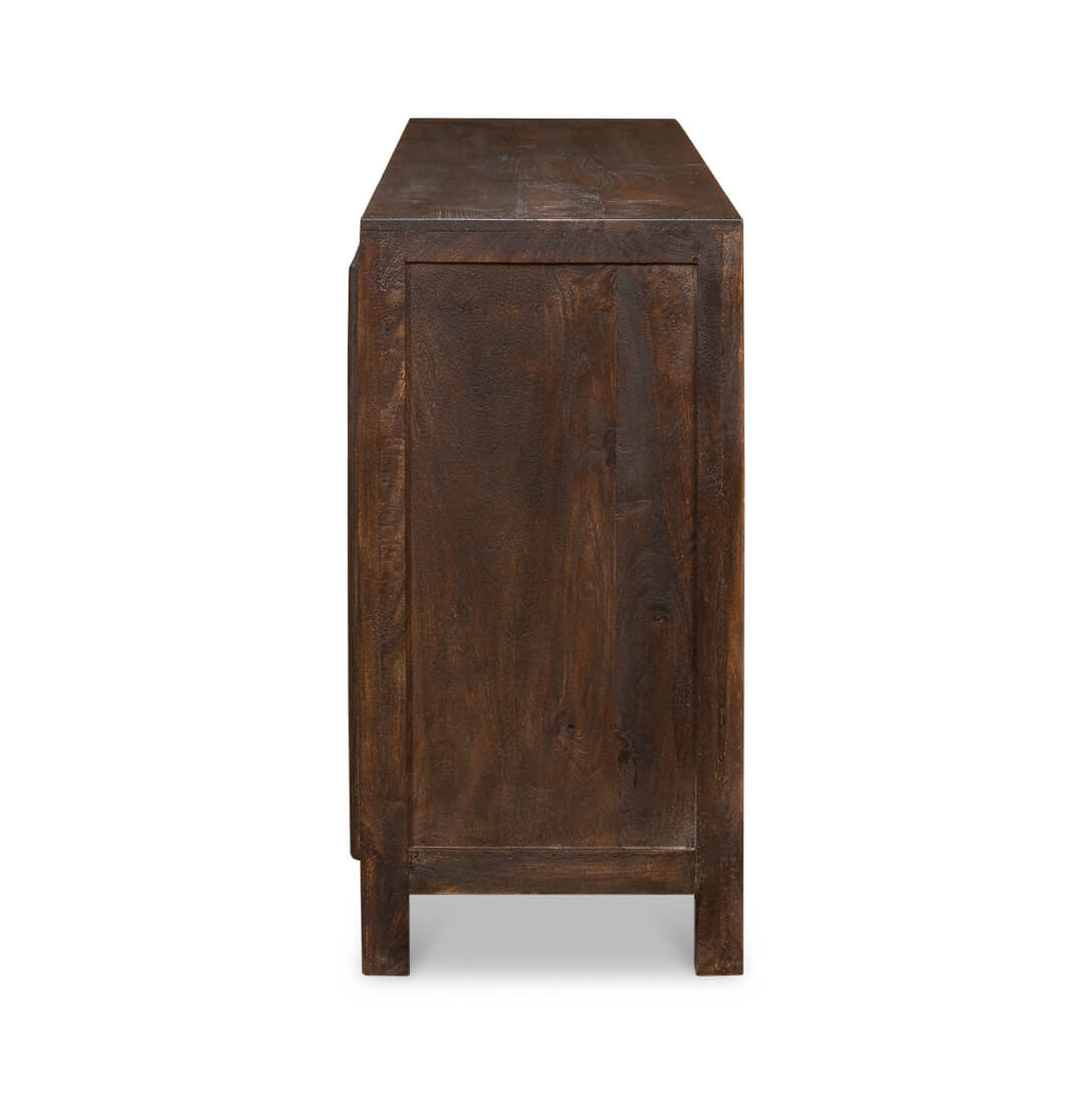 Chainmail Pattern Carved Sideboard - English Georgian America