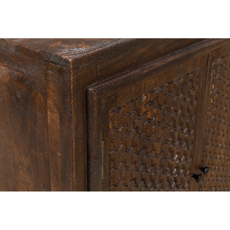 Chainmail Pattern Carved Sideboard - English Georgian America