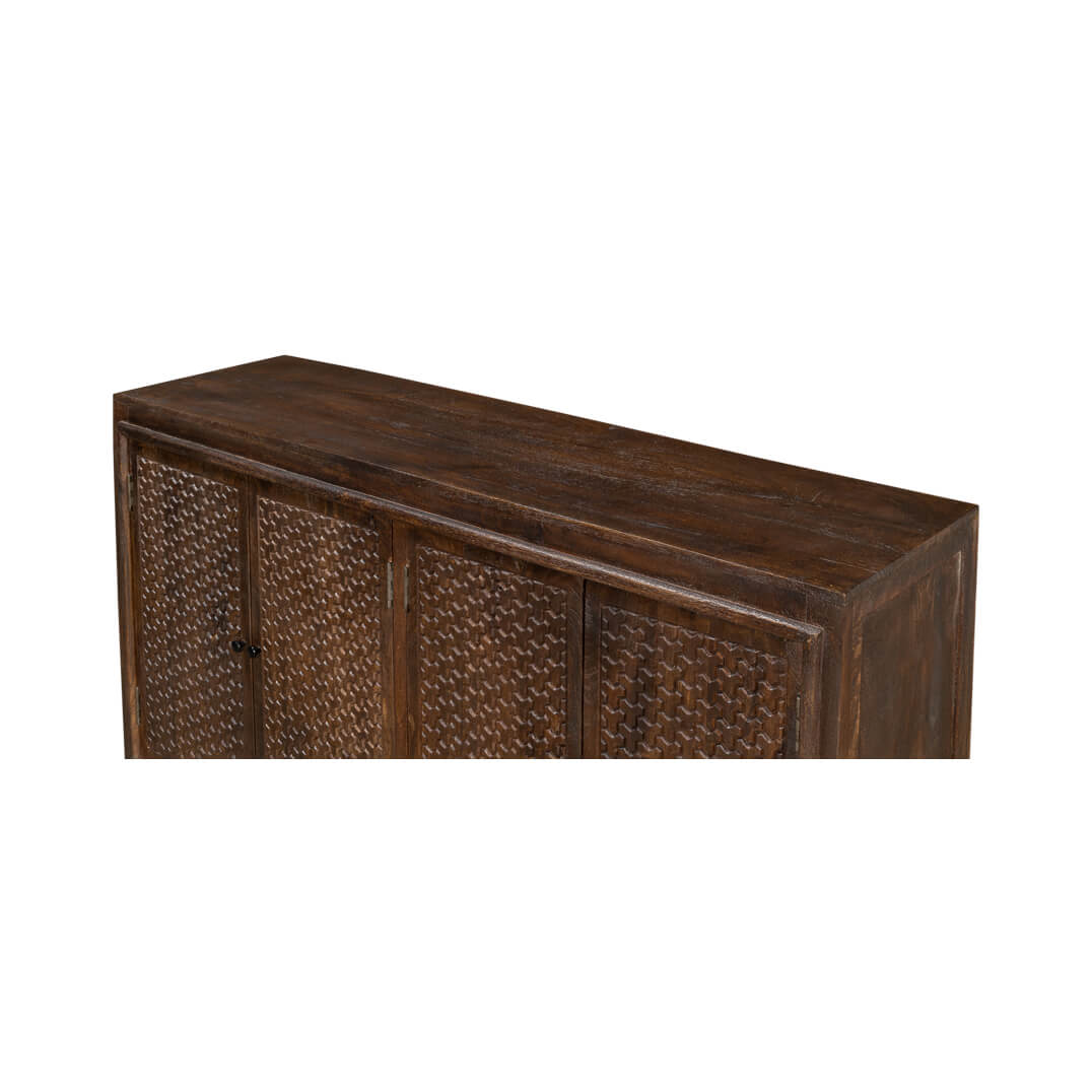 Chainmail Pattern Carved Sideboard - English Georgian America
