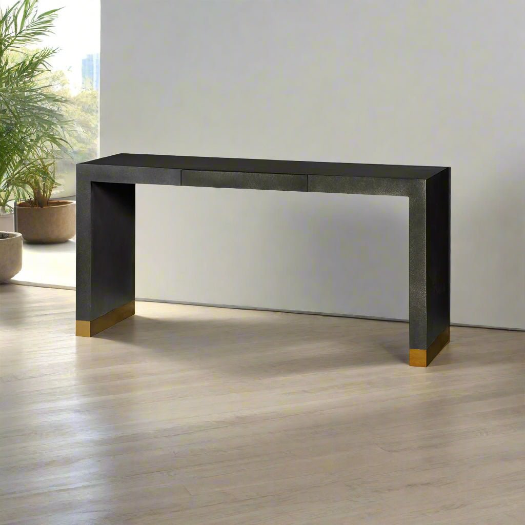 Charcoal Modern Waterfall Console Table - English Georgian America