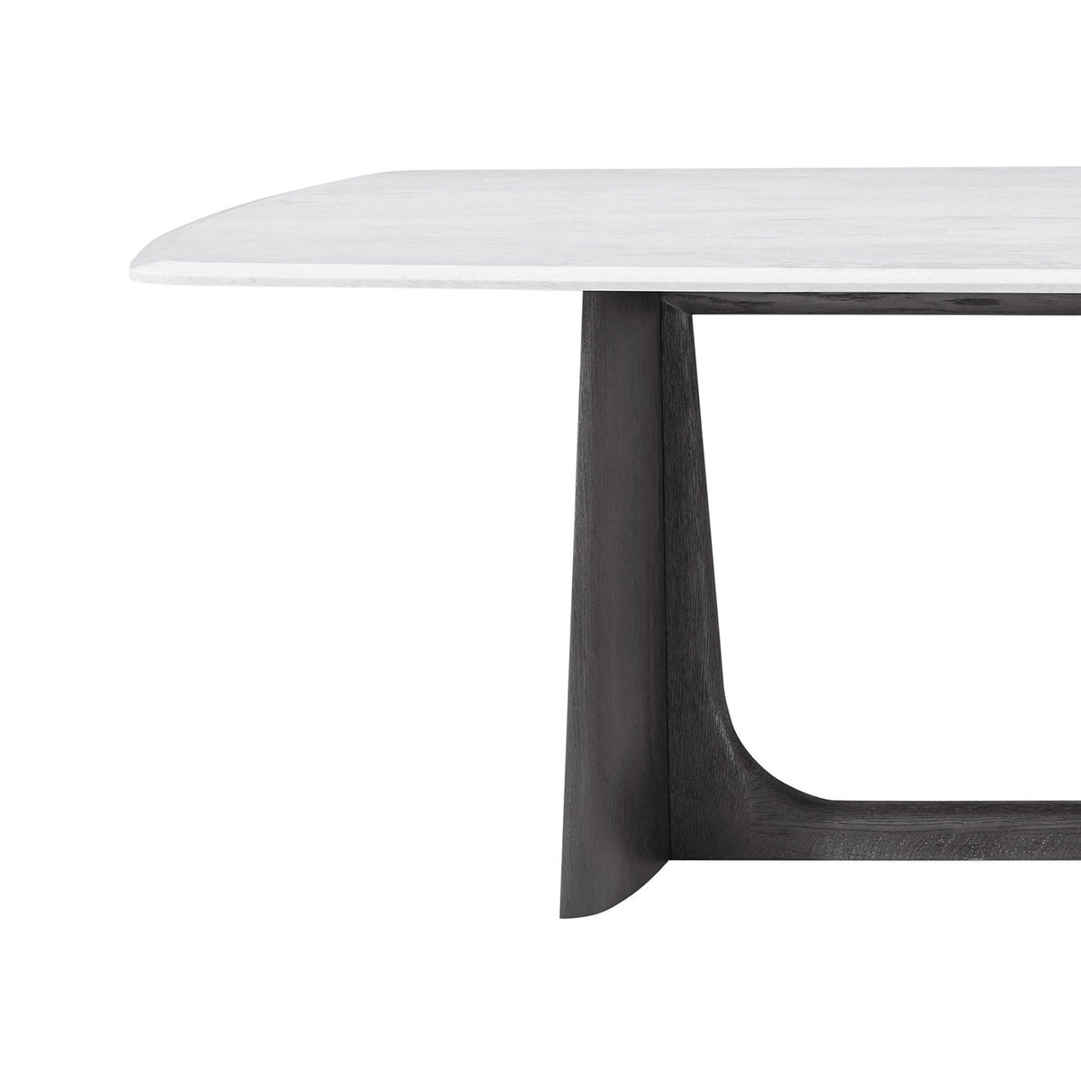 Charcoal Oak Modern Quartz Top Dining Table - English Georgian America