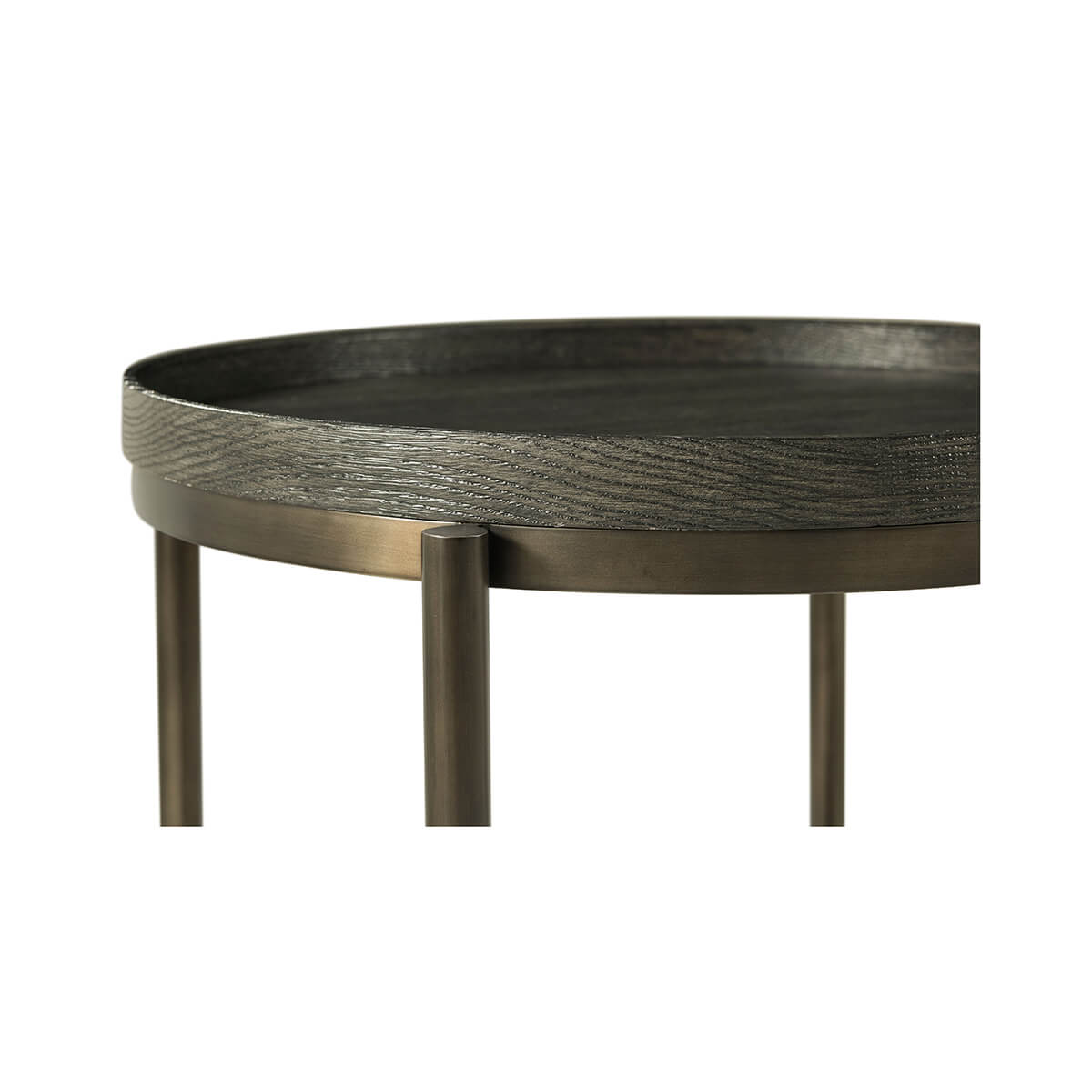 Charcoal Oak Round Side Table - English Georgian America