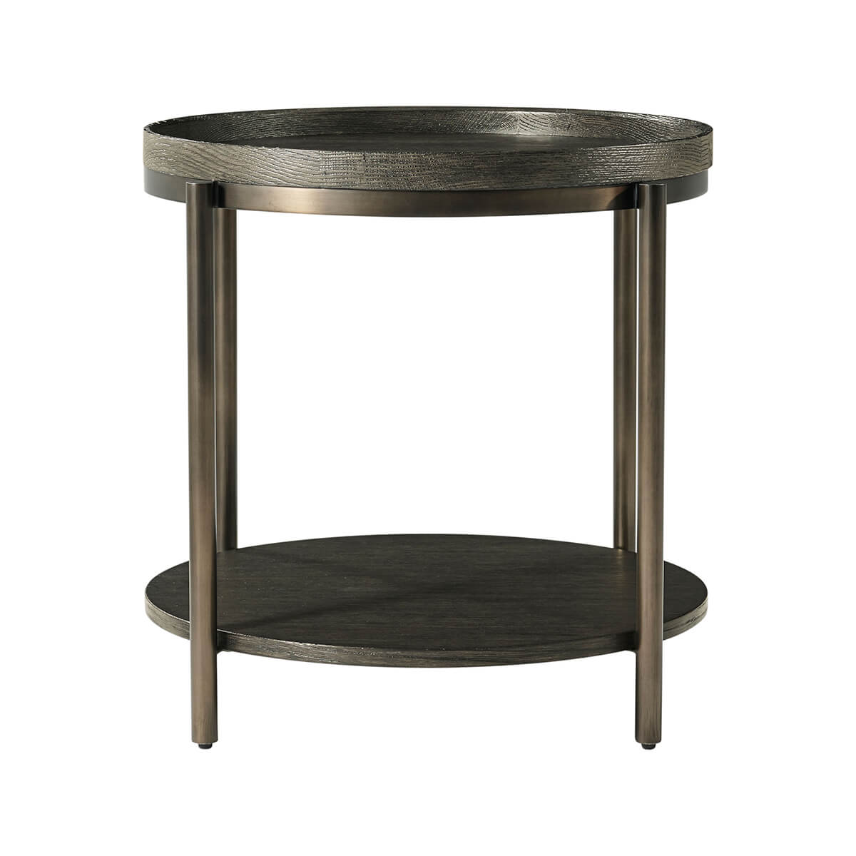 Charcoal Oak Round Side Table - English Georgian America