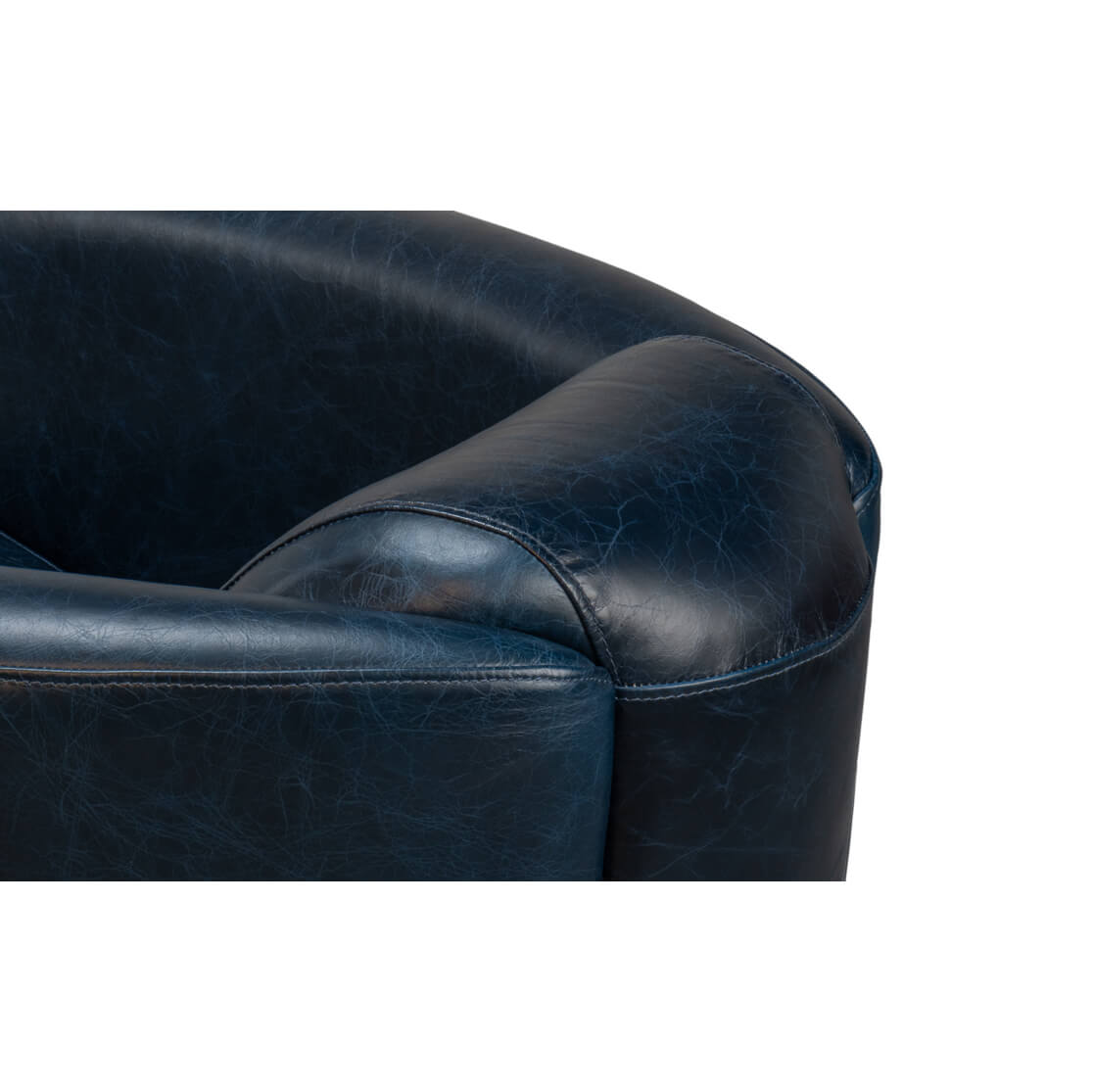Chateau Blue Leather Club Chair - English Georgian America