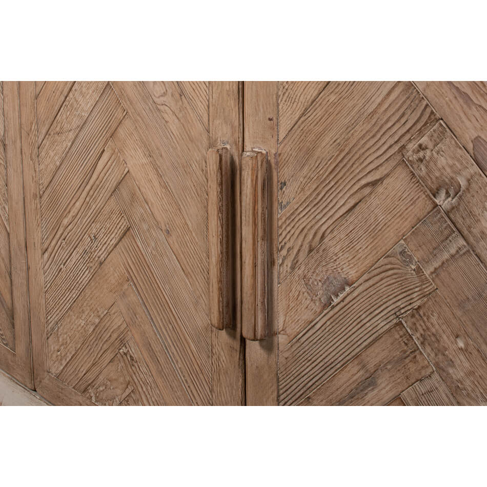 Chevron Reclaimed Wood Buffet Cabinet - English Georgian America