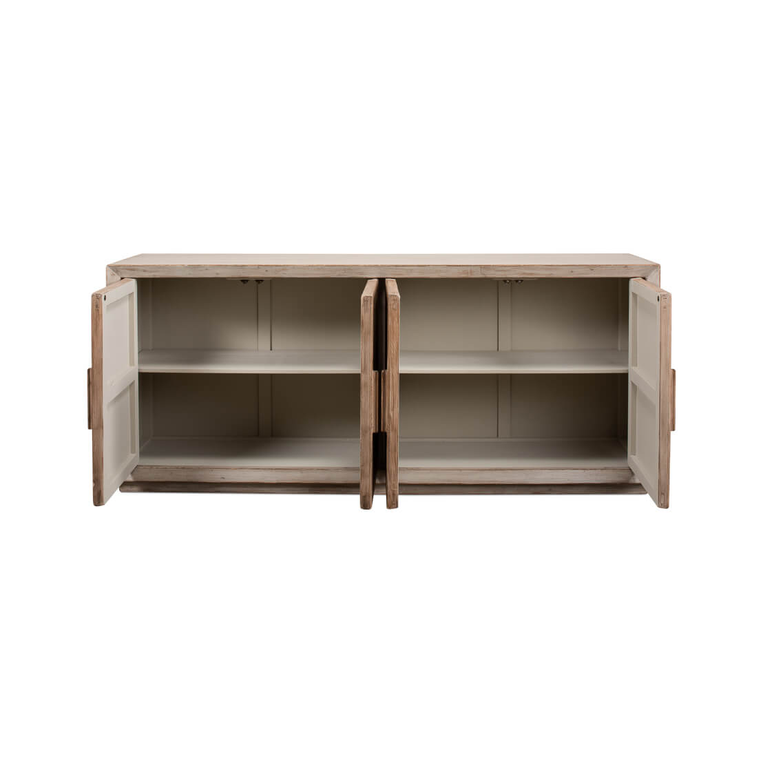 Chevron Reclaimed Wood Buffet Cabinet - English Georgian America