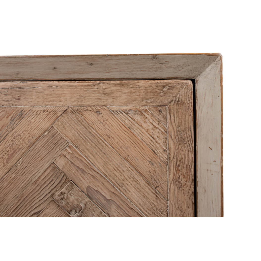 Chevron Reclaimed Wood Buffet Cabinet - English Georgian America