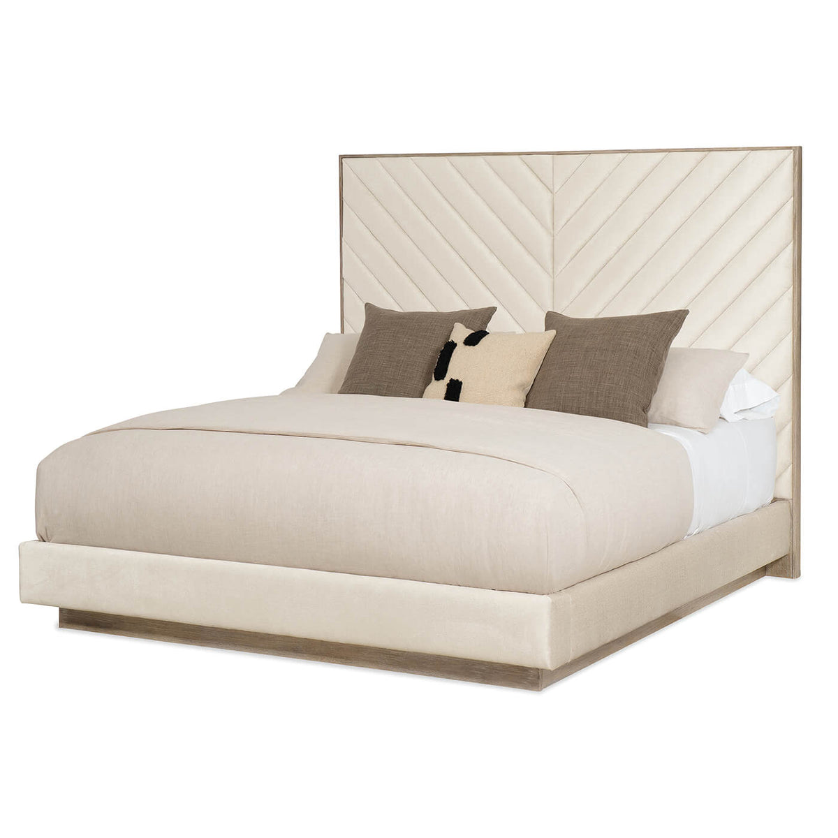 Chevron Tufted Upholstered King Bed - English Georgian America