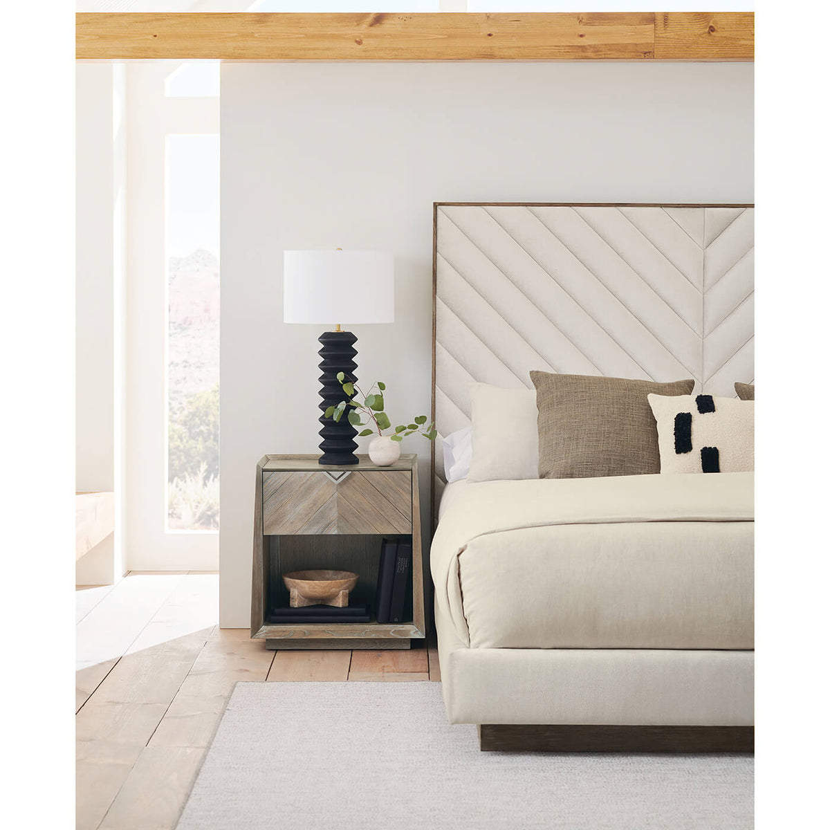 Chevron Tufted Upholstered King Bed - English Georgian America