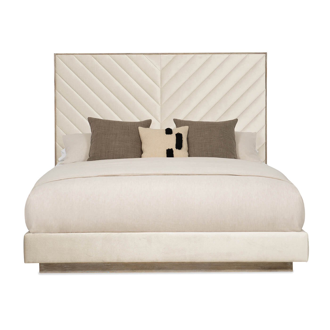 Chevron Tufted Upholstered King Bed - English Georgian America