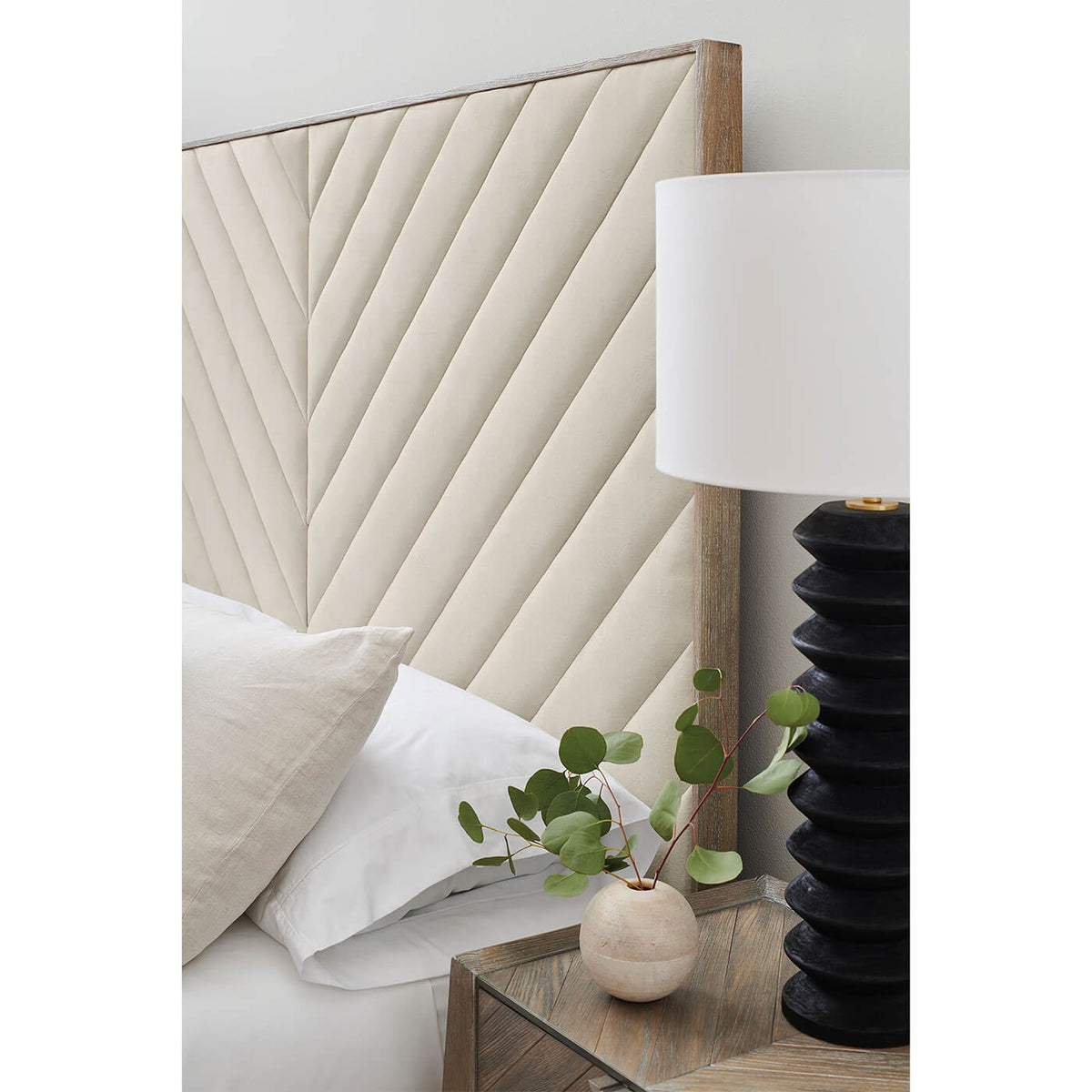 Chevron Tufted Upholstered King Bed - English Georgian America