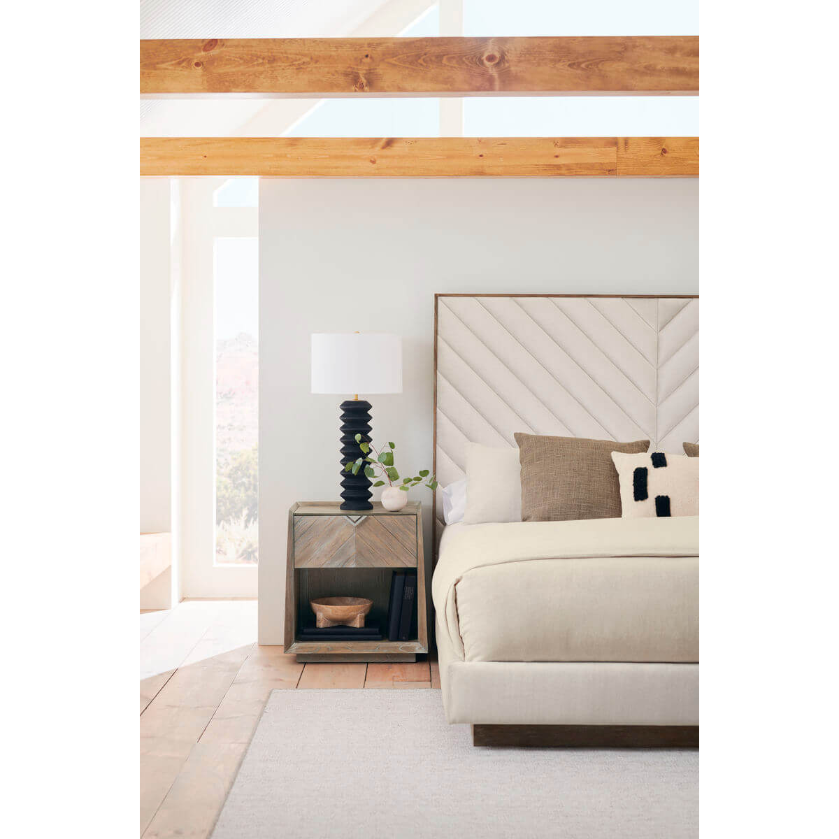 Chevron Tufted Upholstered Queen Bed - English Georgian America