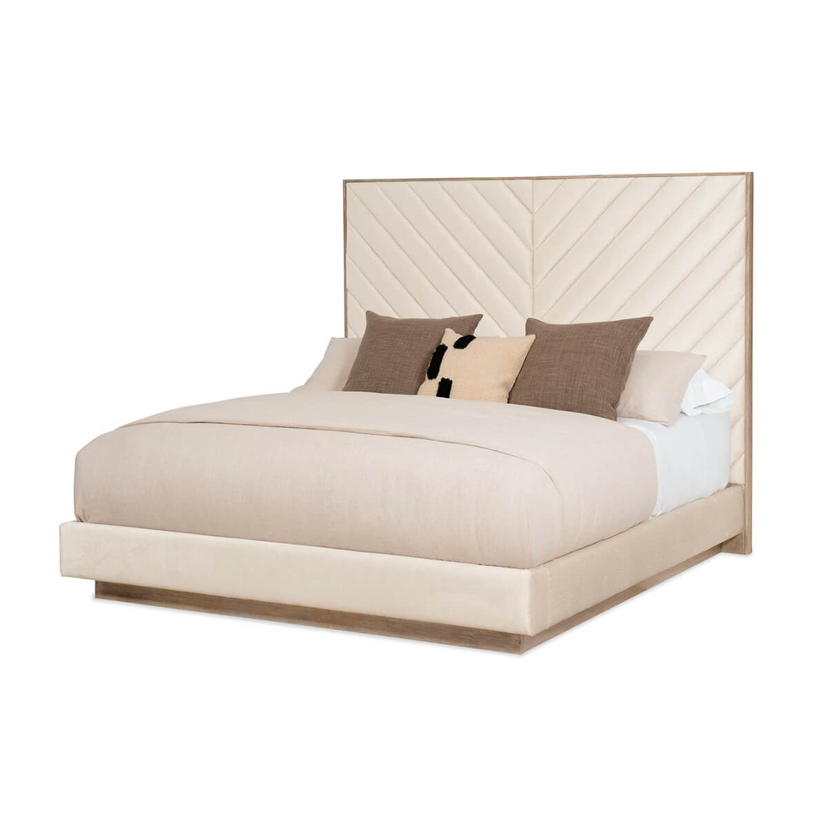 Chevron Tufted Upholstered Queen Bed - English Georgian America