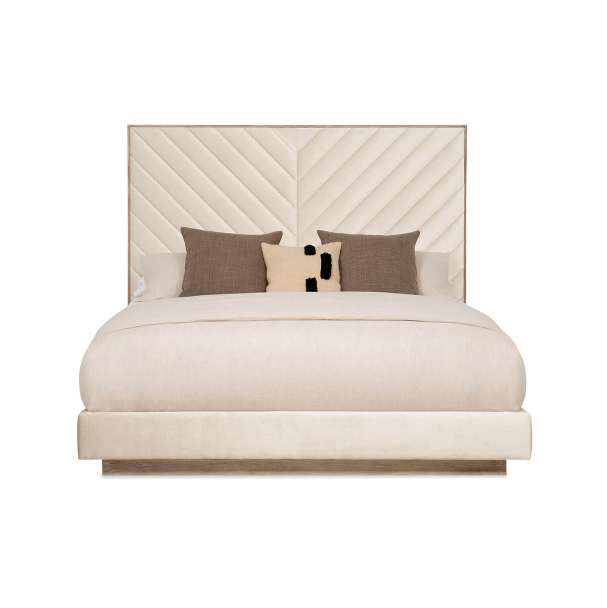 Chevron Tufted Upholstered Queen Bed - English Georgian America
