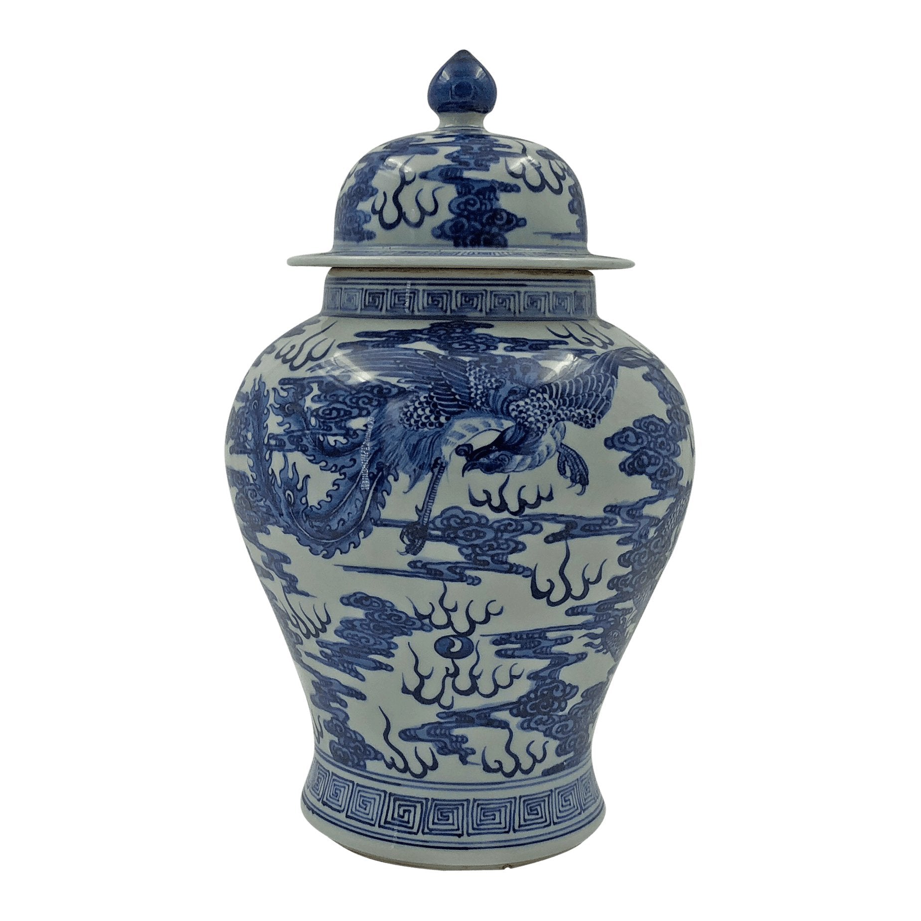 Chinese Blue and White Dragon Ginger Jar - English Georgian America