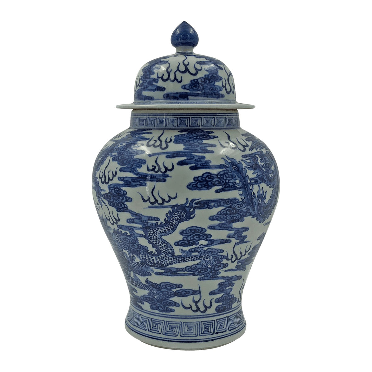 Chinese Blue and White Dragon Ginger Jar - English Georgian America
