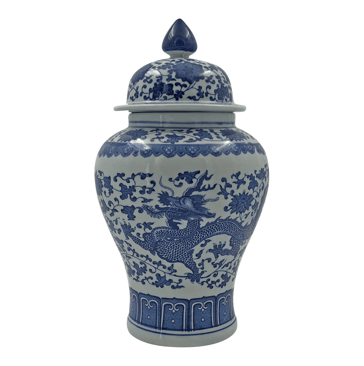 Chinese Blue and White Small Dragon Jar - English Georgian America