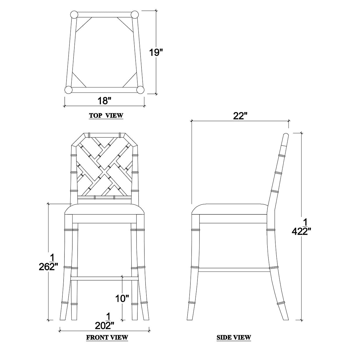 Chinese Chippendale Counter Stool - English Georgian America