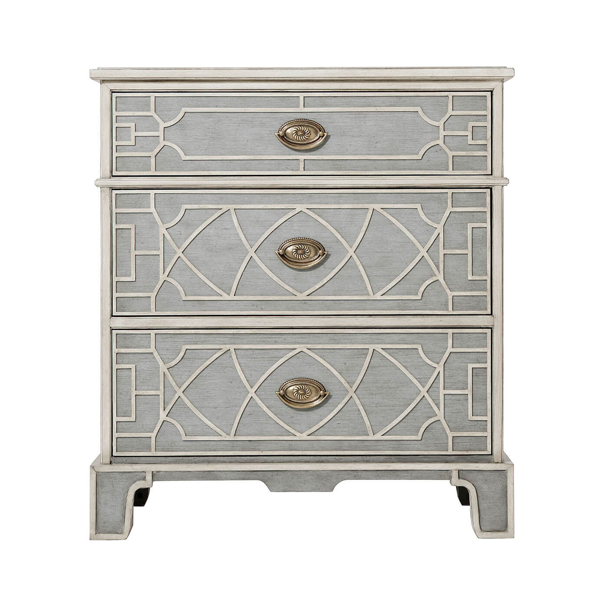 Chinese Chippendale Painted Nightstand - English Georgian America