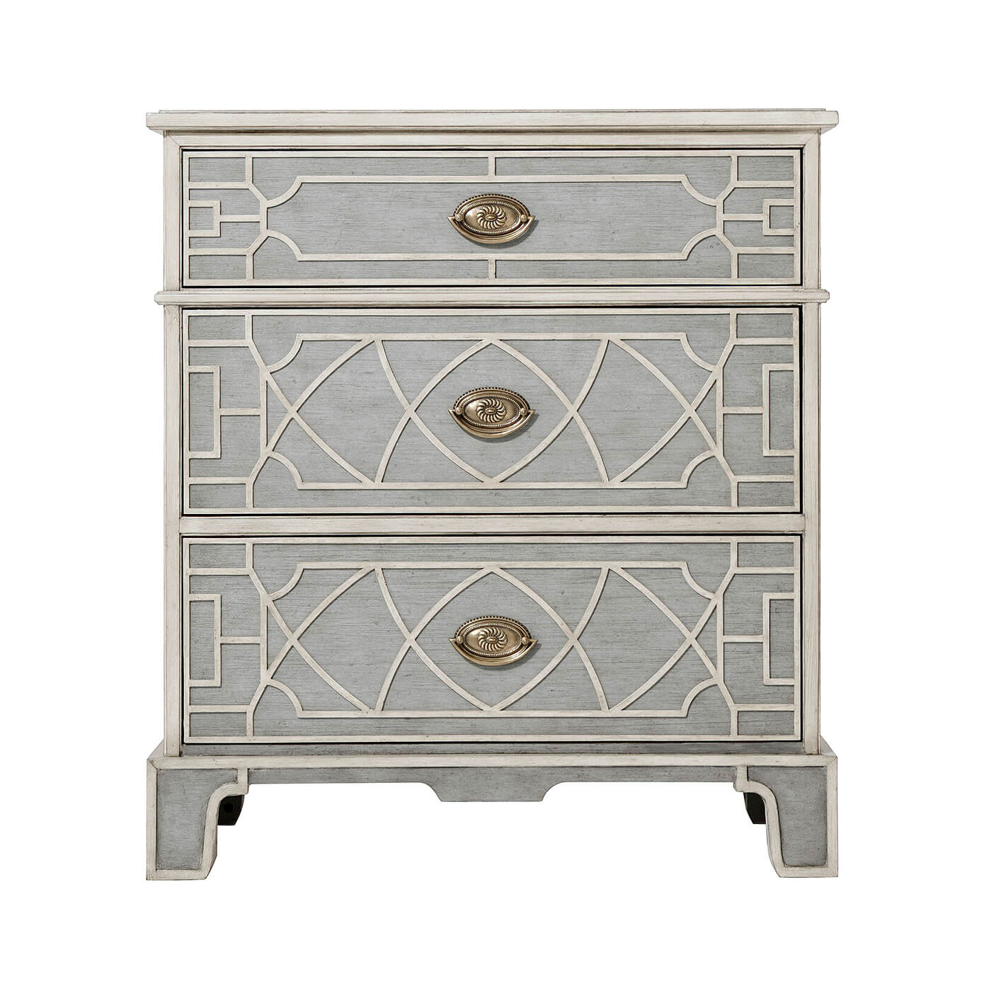 Chinese Chippendale Painted Nightstand - English Georgian America