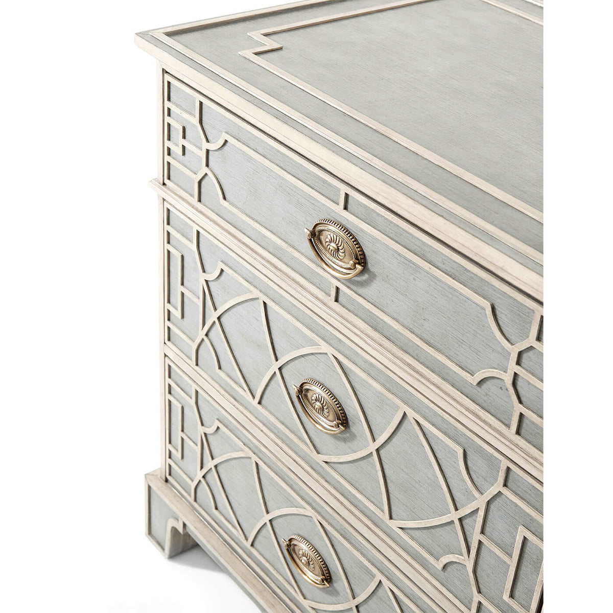 Chinese Chippendale Painted Nightstand - English Georgian America